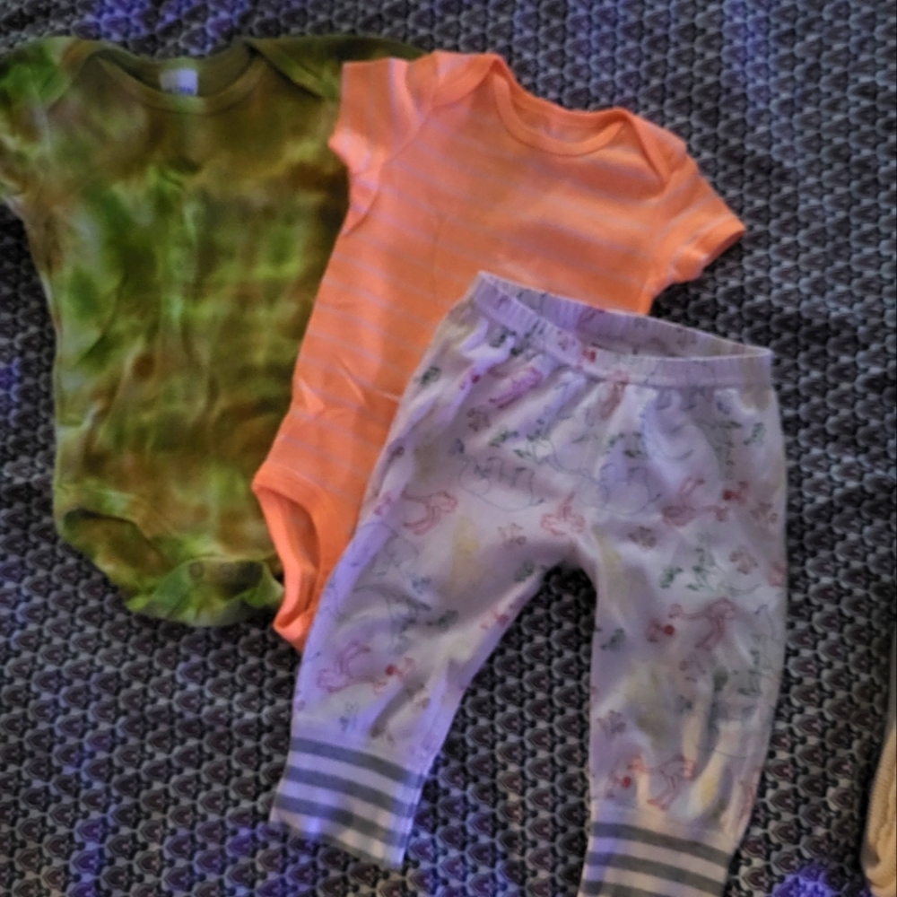 Hanna Andersson pants, carters onesie. 6-12 months.